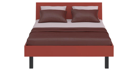 BETT 140/200 cm  in Rot, Koralle  - Koralle/Rot, Design, Holzwerkstoff/Metall (140/200cm) - Xora