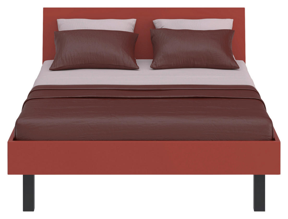 BETT 140/200 cm  in Rot, Koralle  - Koralle/Rot, Design, Metall (140/200cm) - Xora