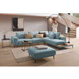 ECKSOFA  in Leinwand Hellblau  318/271 cm  - Schwarz/Hellblau, Design, Textil/Metall (318/271cm) - Belluti