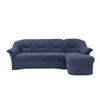 ECKSOFA in Mikrofaser Dunkelblau  232/146 cm  - Schwarz/Dunkelblau, KONVENTIONELL, Kunststoff/Textil (232/146cm) - MID.YOU