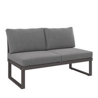 LOUNGESOFA 134/74/76 cm Aluminium  - Dunkelgrau/Anthrazit, Design, Textil/Metall (134/74/76cm) - Amatio