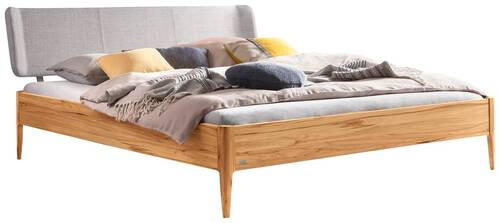 BETT 140/200 cm  in Buchefarben, Hellgrau  - Buchefarben/Hellgrau, MODERN, Holz/Textil (140/200cm) - Hasena