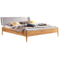 BETT 140/200 cm  in Buchefarben, Hellgrau   - Buchefarben/Hellgrau, Modern, Holz/Textil (140/200cm) - Hasena