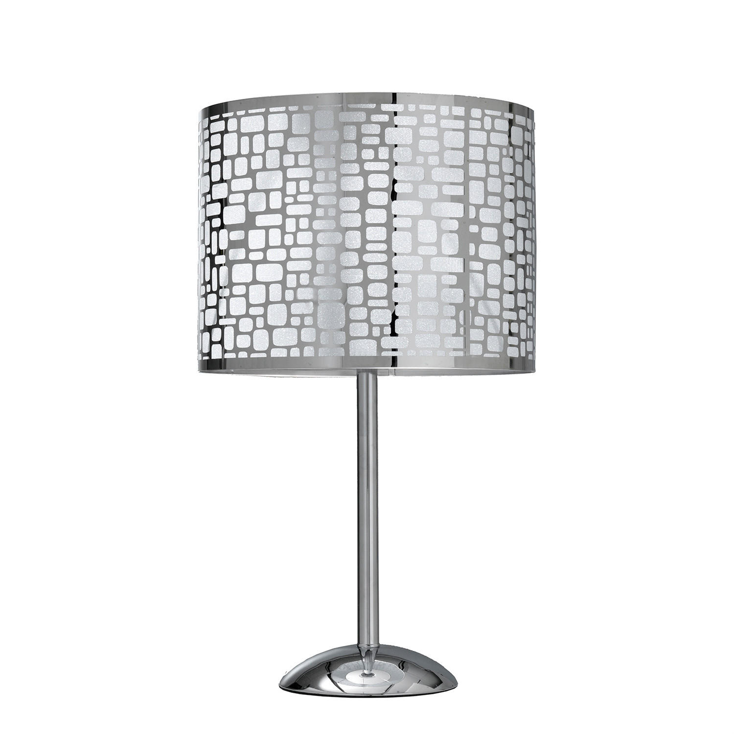 TISCHLEUCHTE 4755 BRUCE 30/30/53 cm   - Chromfarben/Dunkelgrau, Basics, Kunststoff/Metall (30/30/53cm)