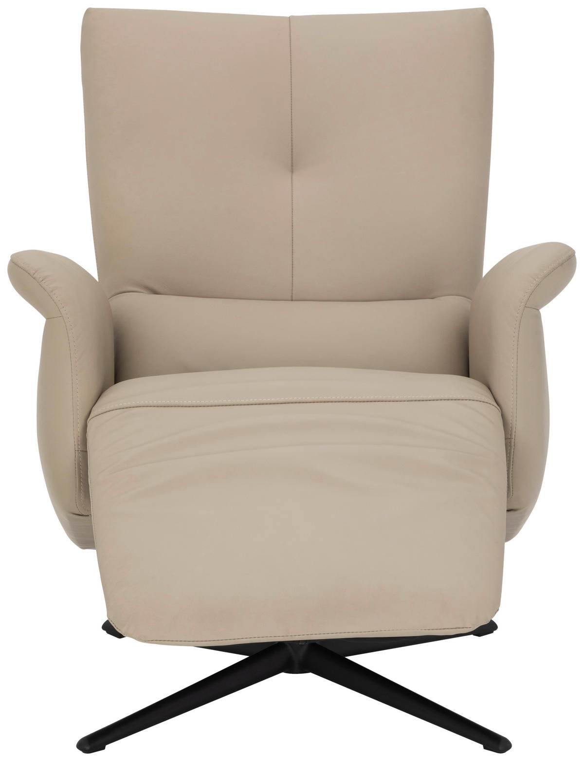 RELAXSESSEL Lederlook Echtleder    - Beige/Schwarz, KONVENTIONELL, Leder/Textil (75/111/90cm) - Livetastic