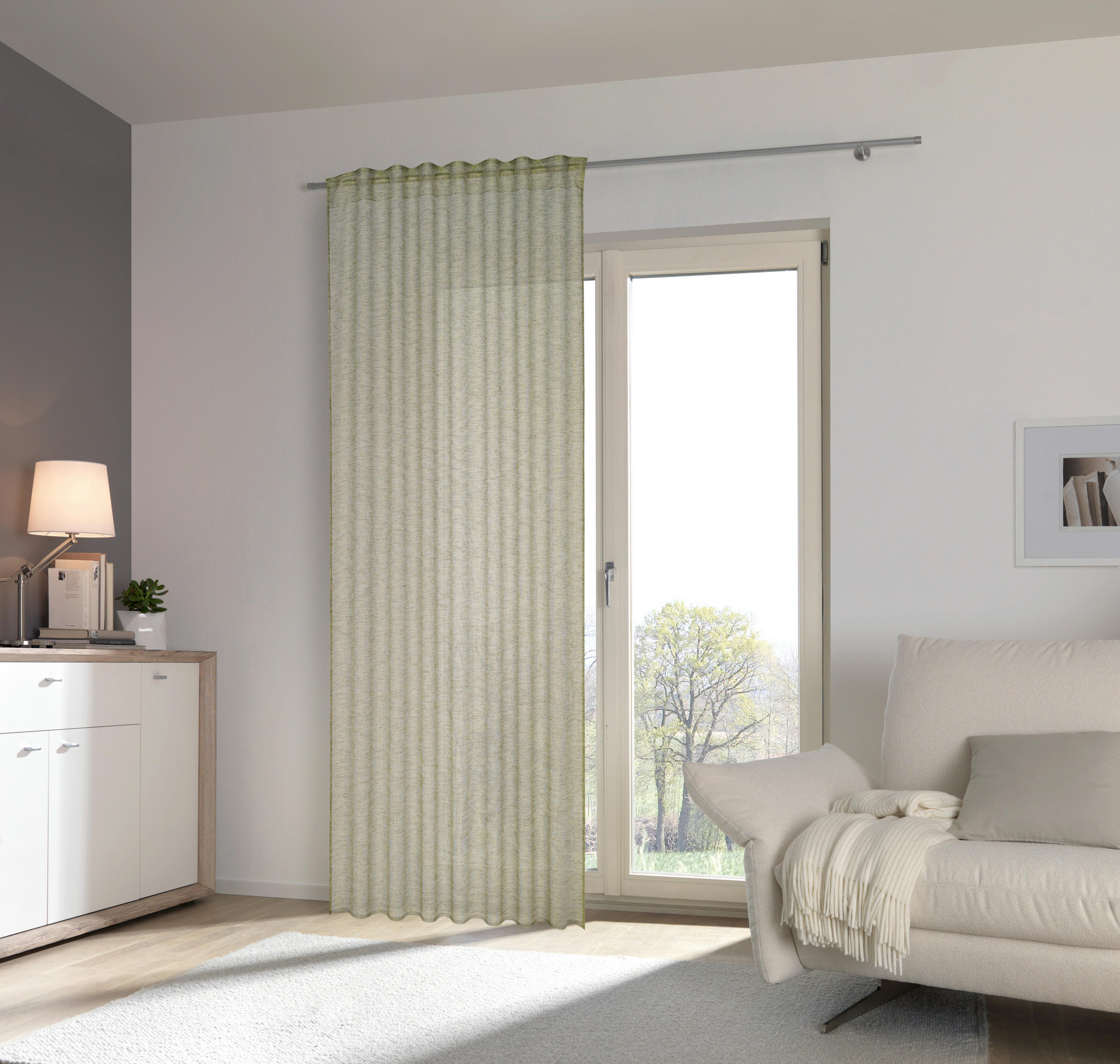 FERTIGVORHANG  transparent   140/245 cm  - Grün, Basics, Textil (140/245cm) - Esposa