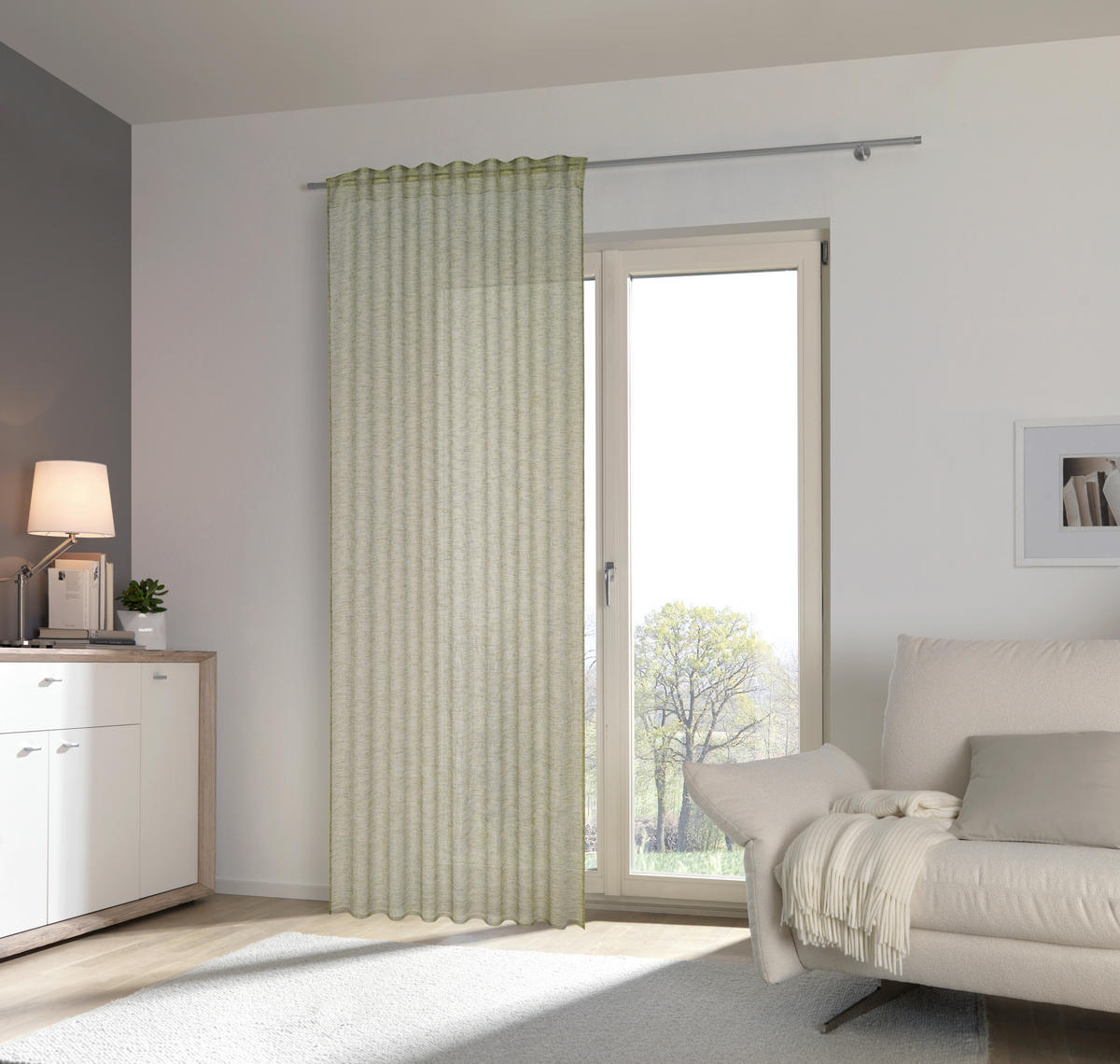 FERTIGVORHANG  transparent   140/245 cm  - Grün, Basics, Textil (140/245cm) - Esposa