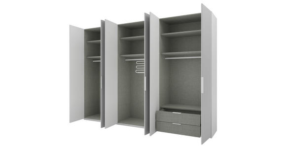 DREHTÜRENSCHRANK 300/223/62 cm 6-türig Grau - Alufarben/Grau, KONVENTIONELL, Glas/Holzwerkstoff (300/223/62cm) - Novel
