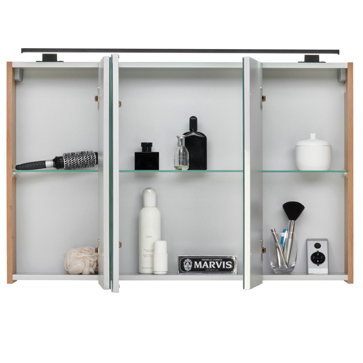BADEZIMMER 3-teilig  in 102 cm  - Eiche dunkel/Weiss, Design, Glas/Keramik (102cm) - Novel