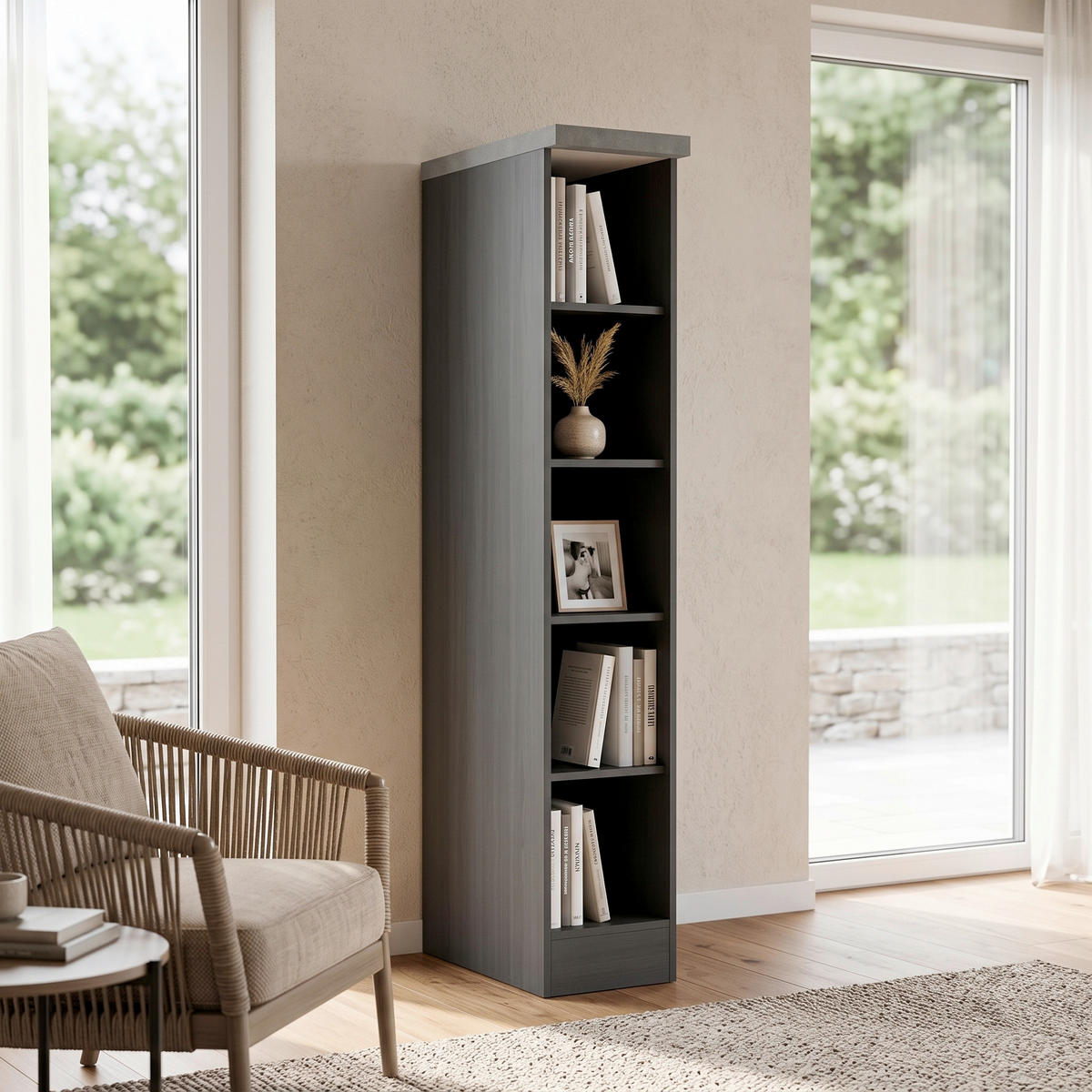 HYLLA i 30/166/60 cm grafitfärgad  - grafitfärgad, Basics, trämaterial (30/166/60cm) - Held