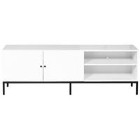 TV-BÄNK  i 150/50/45 cm  - vit/svart, Klassisk, metall/trä (150/50/45cm) - Niels Andersson