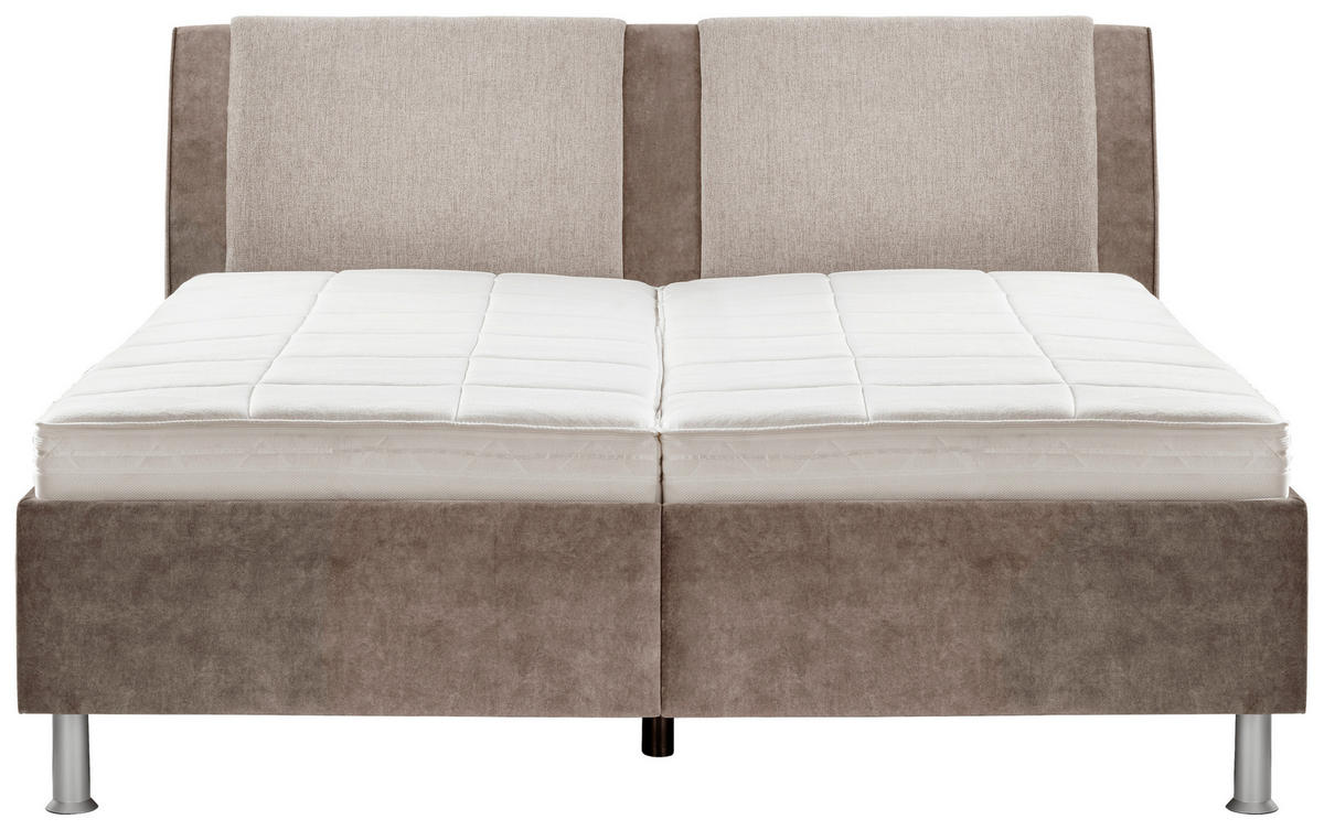 POLSTERBETT gepolstertes Kopfteil, Lattenroste, Matratzen Schlammfarben 180/200 cm  - Schlammfarben/Schwarz, KONVENTIONELL, Holz/Holzwerkstoff (180/200cm) - Beldomo - Sleep