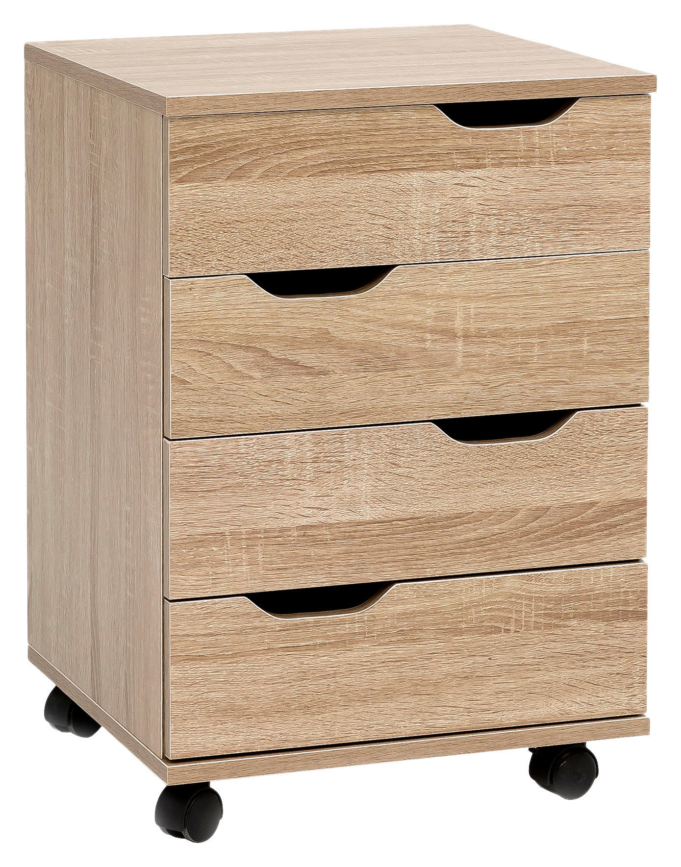 ROLLCONTAINER Eichefarben  - Eichefarben, MODERN, Holzwerkstoff/Kunststoff (40/60/40cm) - MID.YOU