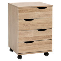 ROLLCONTAINER 40/60/40 cm  - Eichefarben, Modern, Holzwerkstoff/Kunststoff (40/60/40cm) - MID.YOU