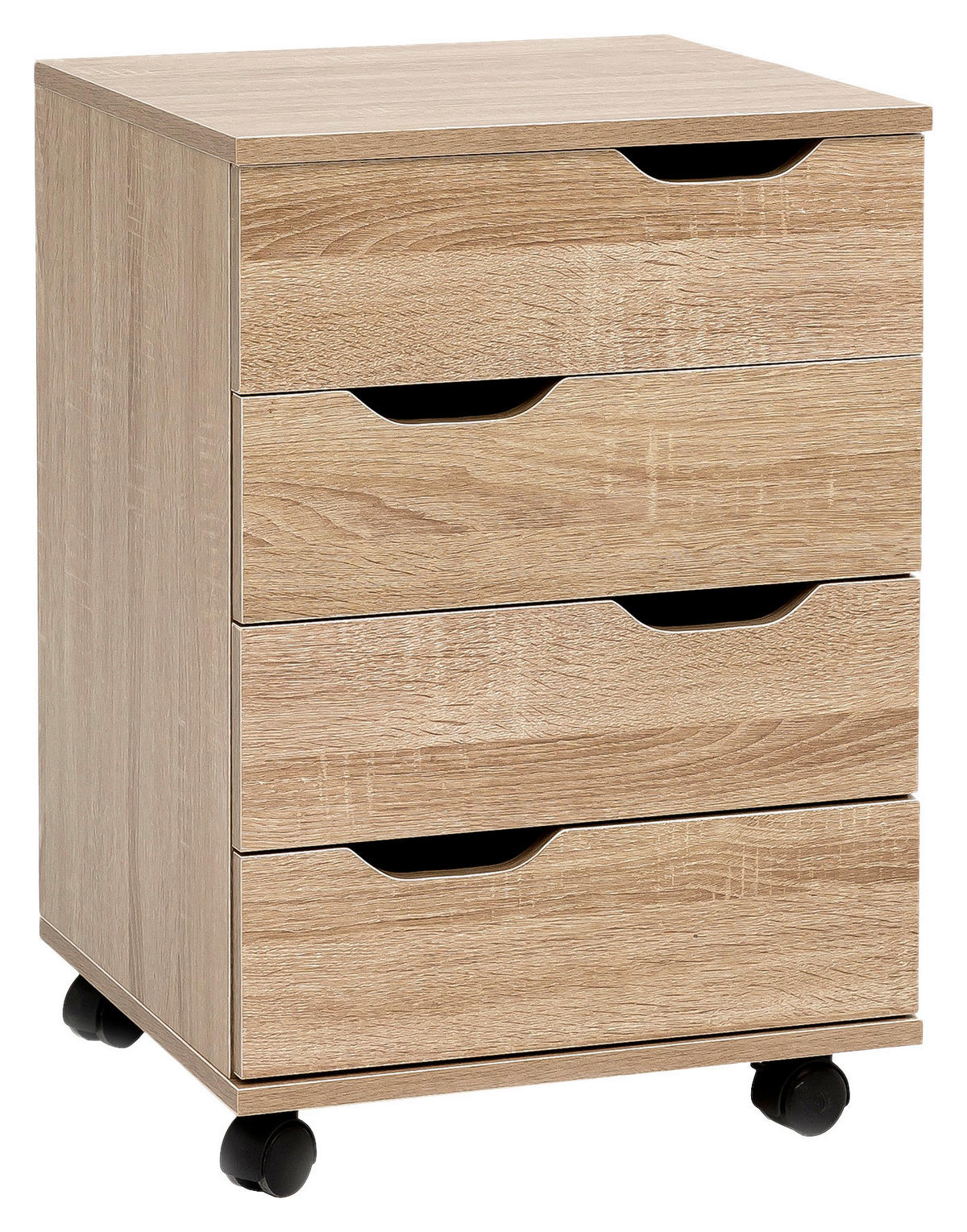 ROLLCONTAINER 40/60/40 cm  - Eichefarben, Modern, Holzwerkstoff/Kunststoff (40/60/40cm) - MID.YOU
