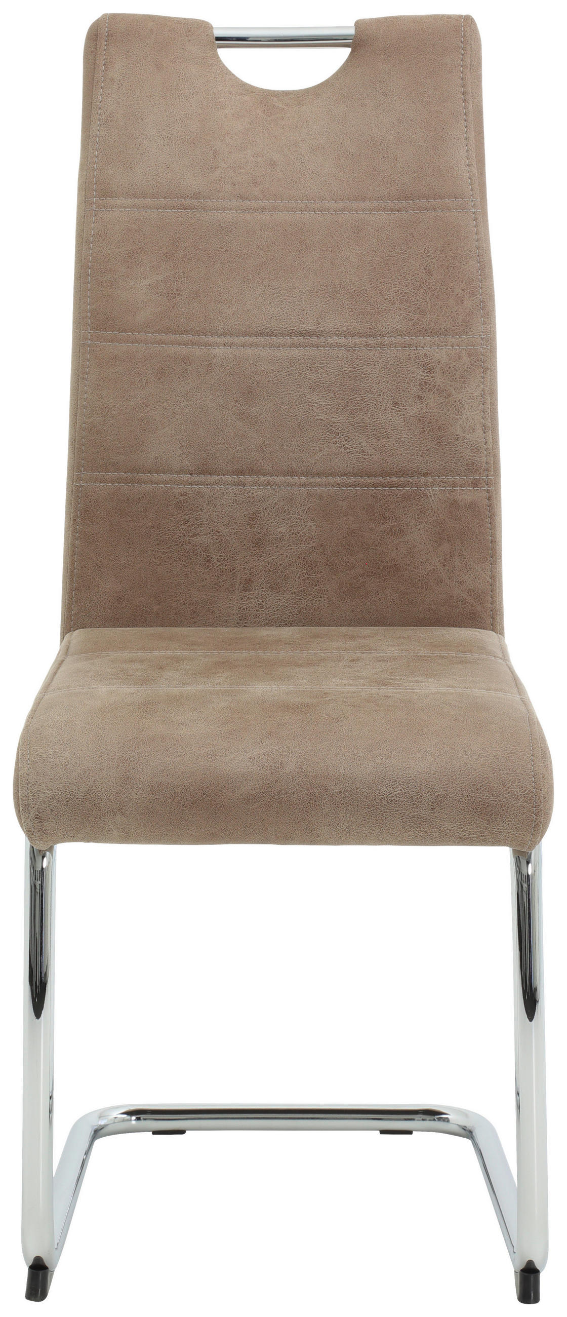 SCHWINGSTUHL  in Mikrofaser  - Chromfarben/Beige, KONVENTIONELL, Textil/Metall (43/98/59cm) - Carryhome