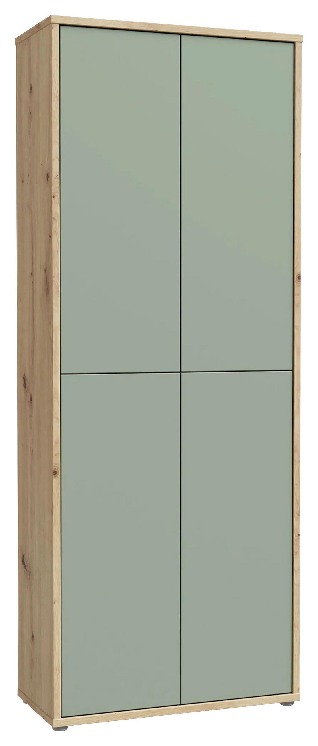 OMARA ZA ČEVLJE žajbljevo zelena, hrast artisan - siva/hrast artisan, Moderno, umetna masa/leseni material (74,5/191,9/34,9cm) - MID.YOU