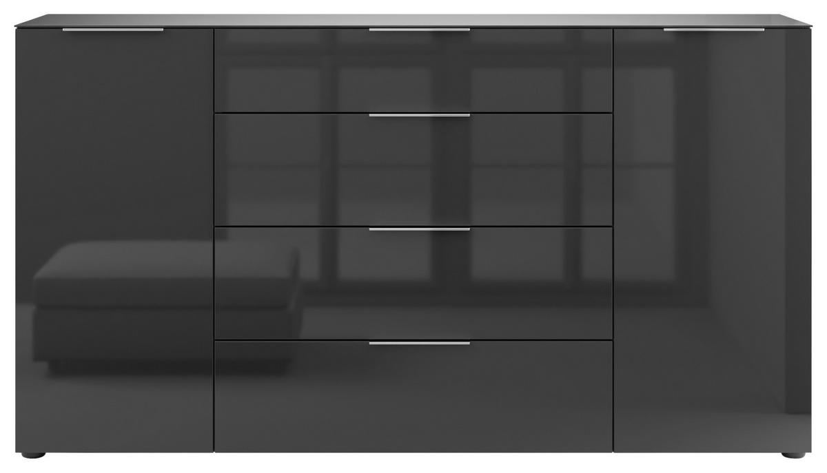 SIDEBOARD Style  in 180/98,7/40 cm  - Chromfarben/Anthrazit, Basics, Glas/Holzwerkstoff (180/98,7/40cm)