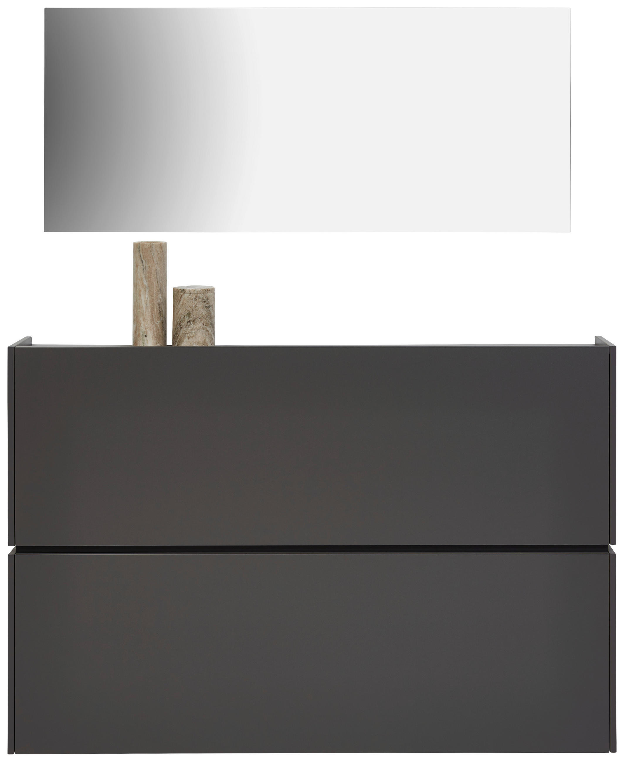 GARDEROBE 2-teilig  in 140/200/22 cm  - Graphitfarben, Design, Holzwerkstoff (140/200/22cm) - Voleo