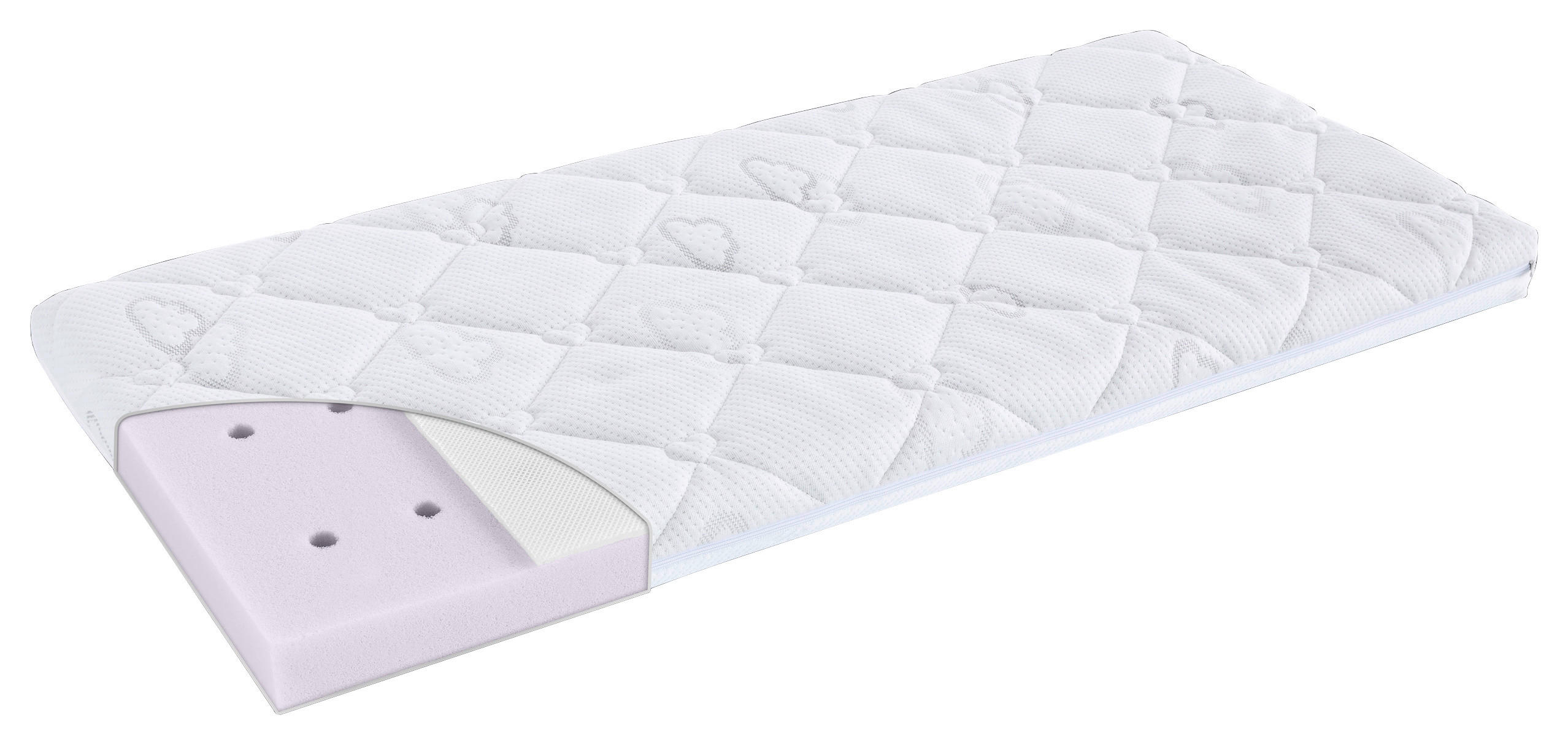 WIEGENMATRATZE 90/40 cm Brise Light  - Weiß, Basics, Textil (90/40cm) - Träumeland