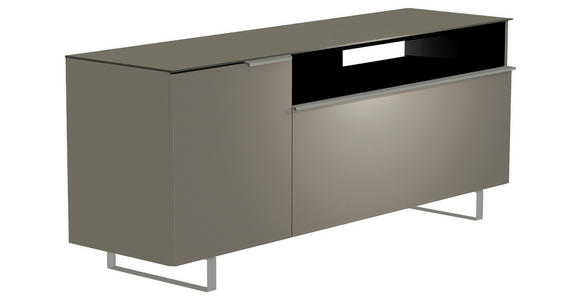 LOWBOARD  in 160/66/45 cm  - Alufarben/Grau, Design, Glas/Holzwerkstoff (160/66/45cm) - Moderano