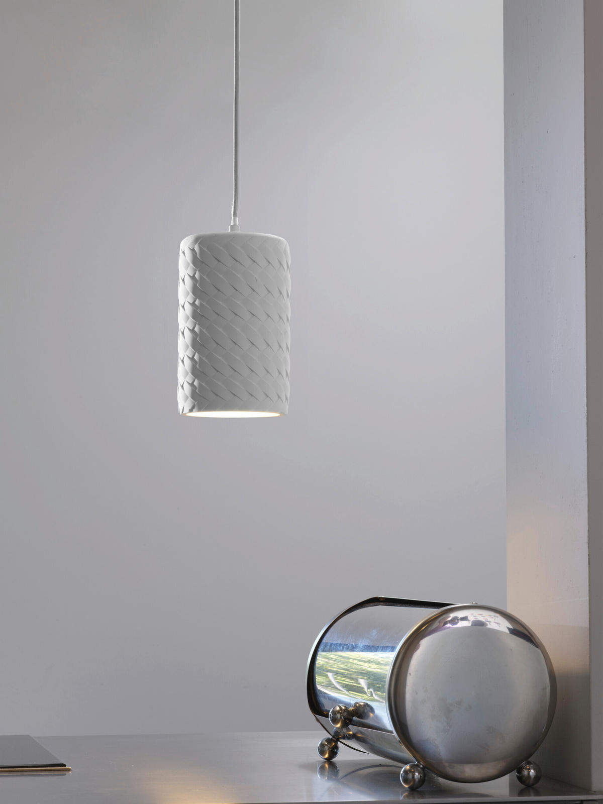 HÄNGELEUCHTE 14/128 cm  - Weiß, Basics, Stein/Metall (14/128cm) - Osram