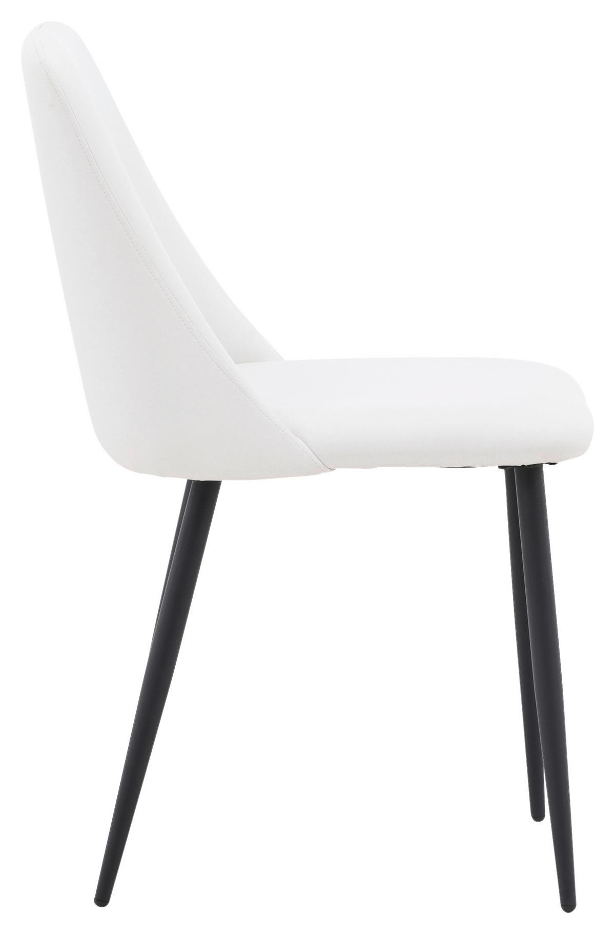 STOLSET 2 styck stål läderimitation (vegan)  - vit/svart, Design, metall/textil (49/87/56cm) - Livetastic