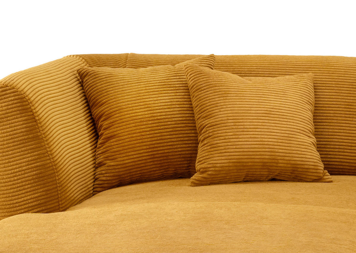 ECKSOFA Goldfarben Cord  - Goldfarben/Schwarz, MODERN, Holz/Textil (160/264cm) - MID.YOU