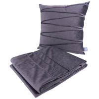 MĚKKÁ PŘIKRÝVKA A POLŠTÁŘ, polyester,  - barvy grafitu, Konvenční, textil (130/170/1,7cm)