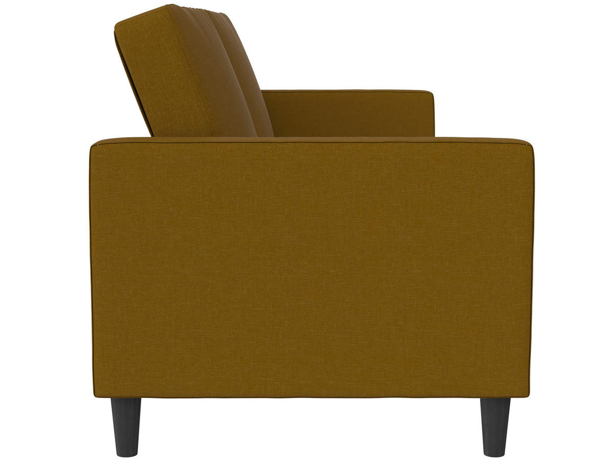 SCHLAFSOFA Webstoff, Leinenoptik Currygelb  - Currygelb/Schwarz, Basics, Kunststoff/Textil (207/86/86cm) - Livetastic