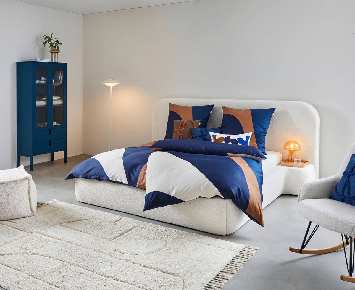 ČALÚNENÁ POSTEĽ, 140/200 cm biela - biela, Modern, drevo/kompozitné drevo (140/200cm) - MID.YOU