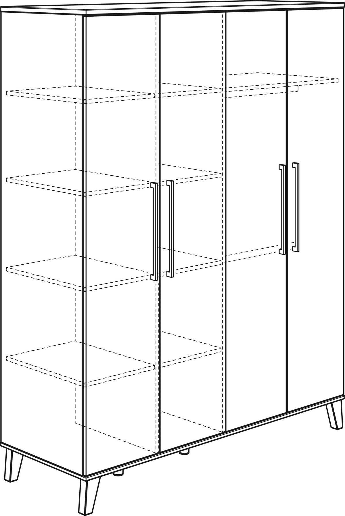 DREHTÜRENSCHRANK  in Buchefarben, Beige  - Beige/Buchefarben, KONVENTIONELL, Holz/Holzwerkstoff (164/206/56cm) - Paidi