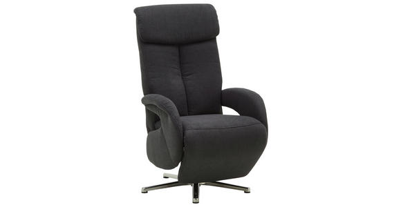 RELAXSESSEL in Textil Dunkelgrau - Chromfarben/Dunkelgrau, Design, Textil/Metall (74/112/84cm) - Cantus