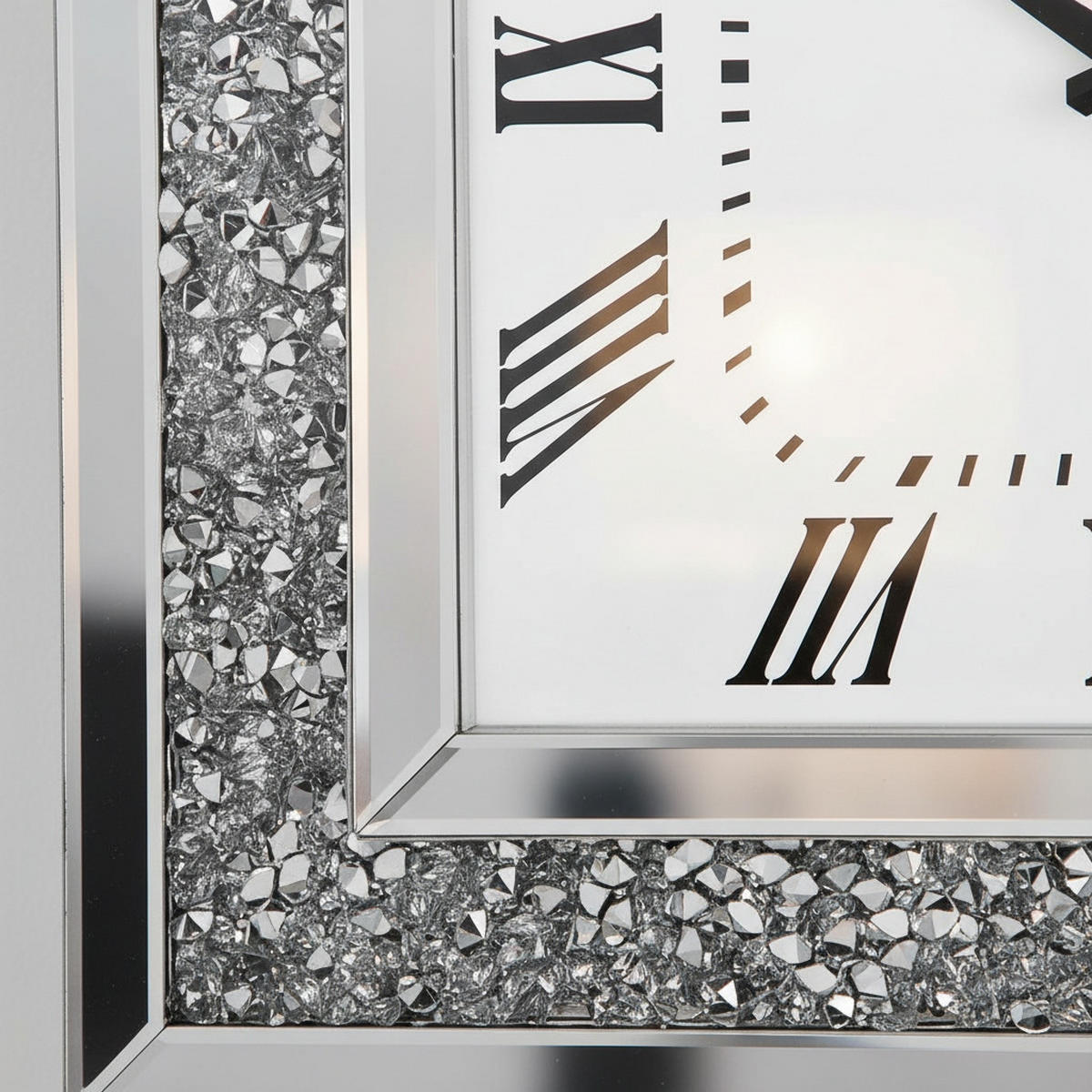 Ceas De Perete 50/50/5 cm   - argintiu/alb, Design, sticlă/material pe bază de lemn (50/50/5cm) - Xora