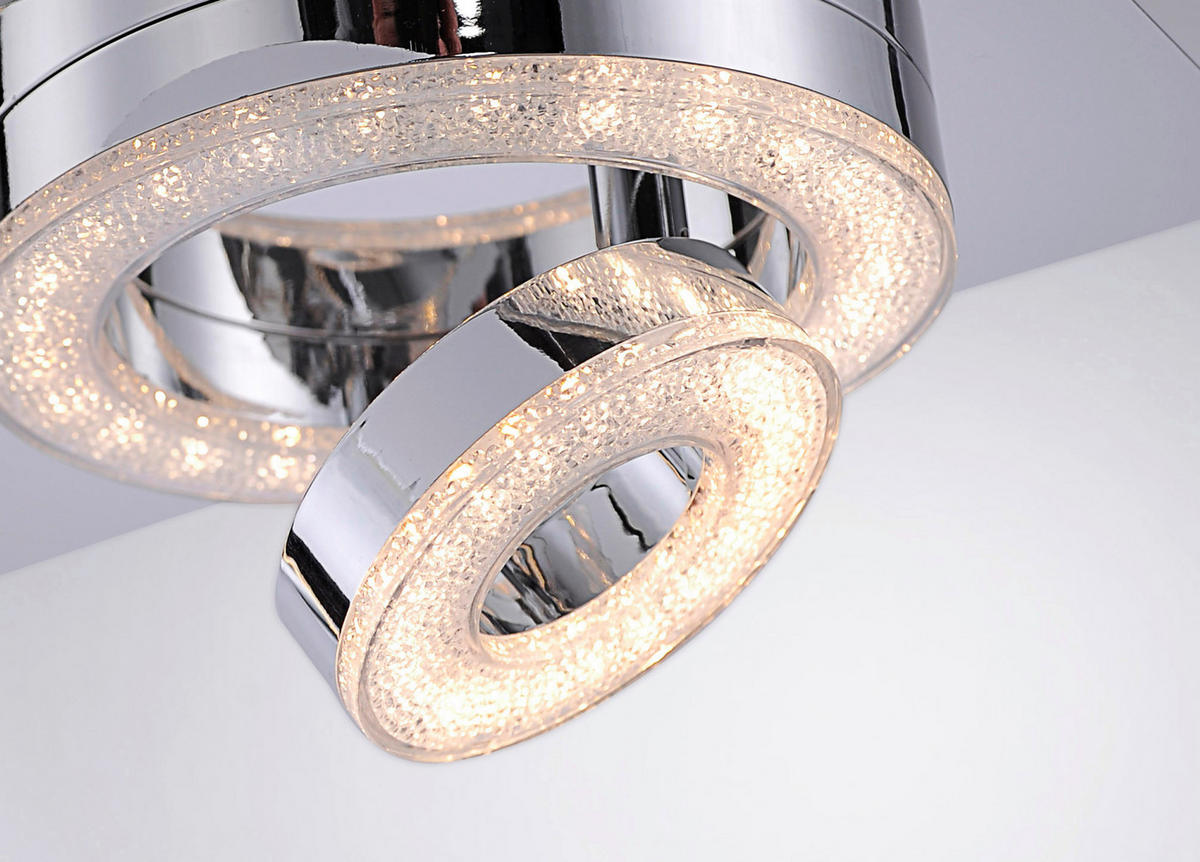 LED-DECKENLEUCHTE 40/17/13 cm   - Chromfarben, Design, Metall (40/17/13cm) - Novel