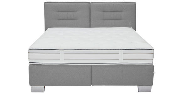 BOXSPRINGBETT 180/200 cm in Hellgrau - Chromfarben/Hellgrau, KONVENTIONELL, Textil (180/200cm) - Dieter Knoll