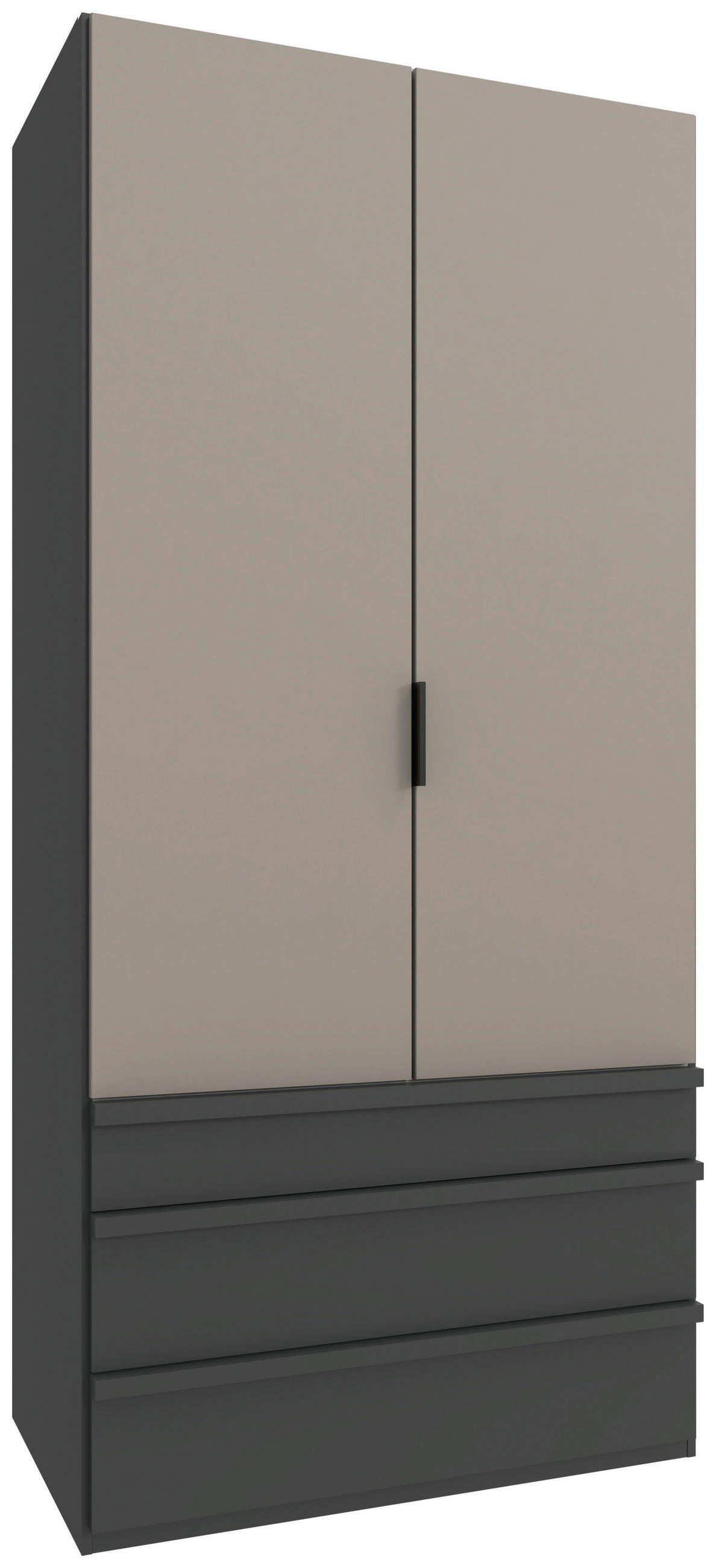 FALTTÜRENSCHRANK 100/216/58 cm 2-türig Graphitfarben, Sahara  - Schwarz/Graphitfarben, Design, Holzwerkstoff (100/216/58cm) - Boxxx