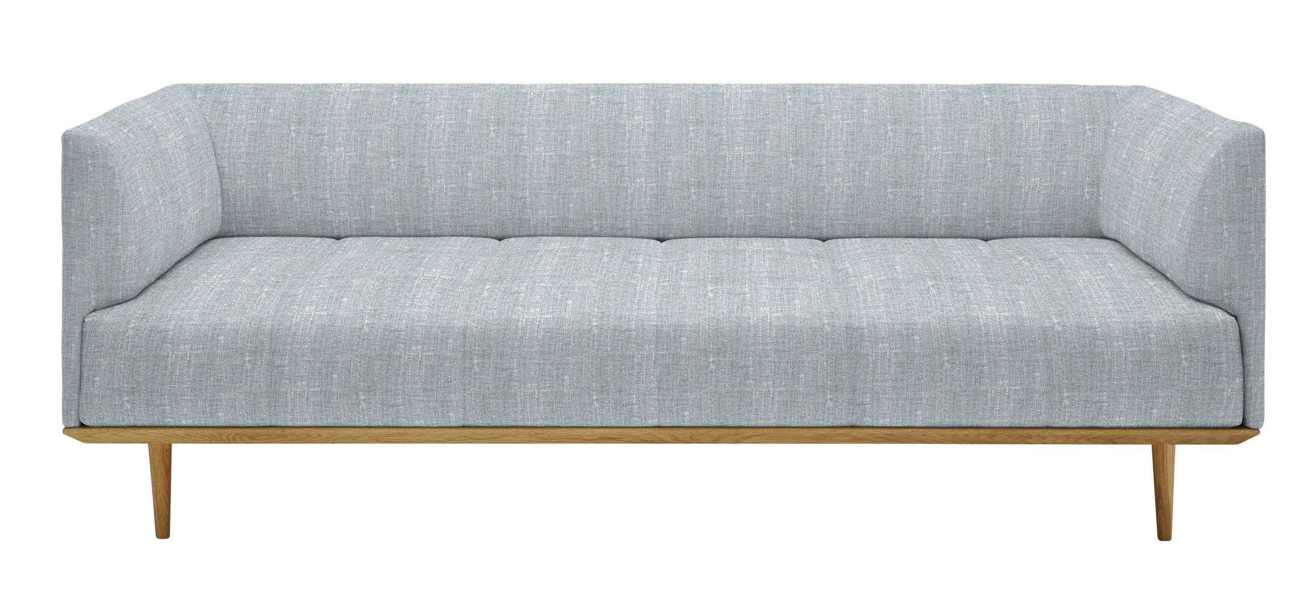 BIGSOFA in Flachgewebe Hellblau  - Hellblau, MODERN, Holz/Textil (220/77/120cm) - Joka