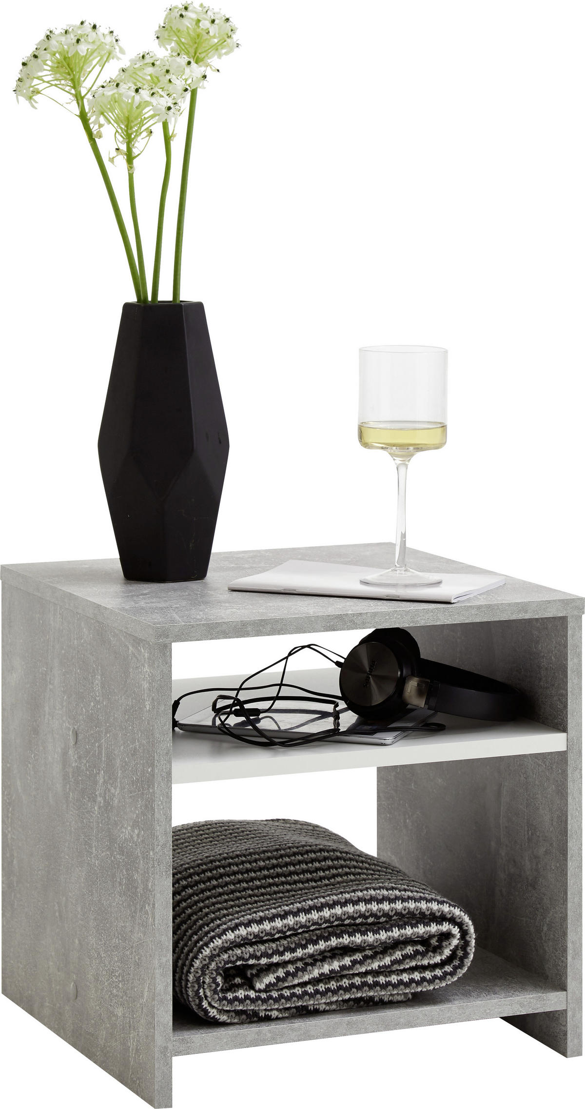 BEISTELLTISCH in Holzwerkstoff 40/40/40 cm  - Weiß/Grau, KONVENTIONELL, Holzwerkstoff (40/40/40cm) - MID.YOU