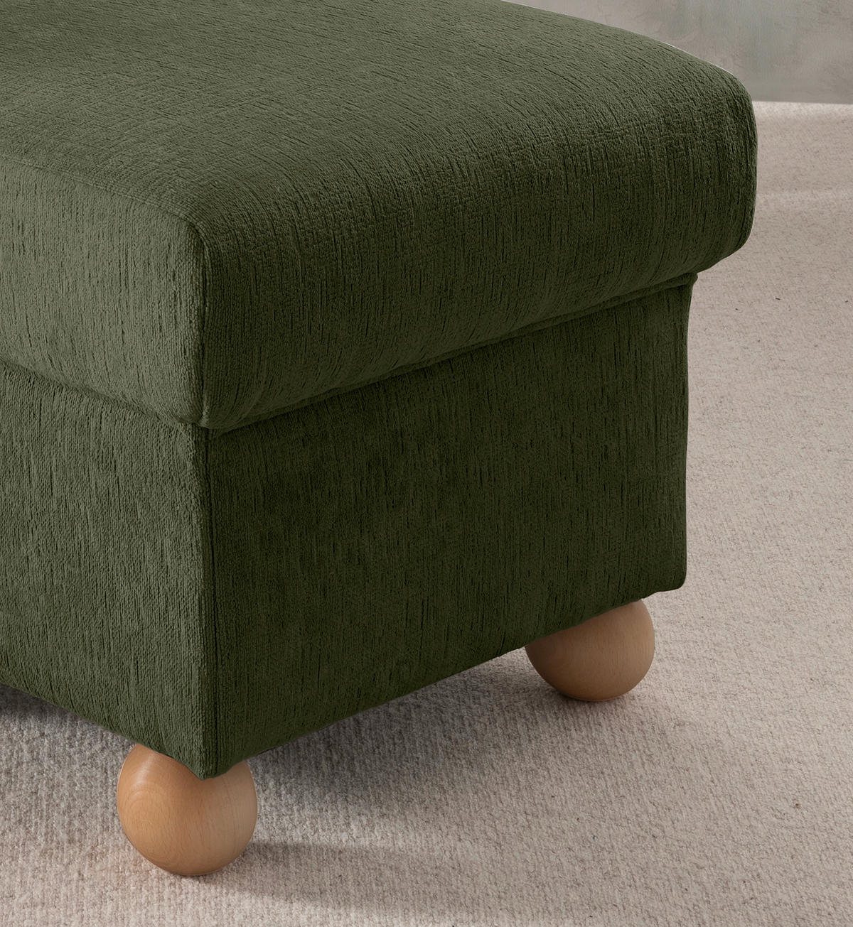 HOCKER in Textil Grün  - Wildeiche/Grün, Konventionell, Holz/Textil (56/46/56cm) - Livetastic