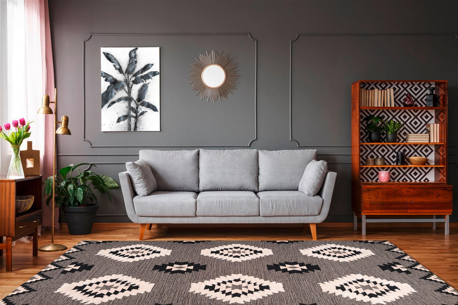 FLACHWEBETEPPICH 120/170 cm Grau  - Grau, Design, Textil (120/170cm) - Novel