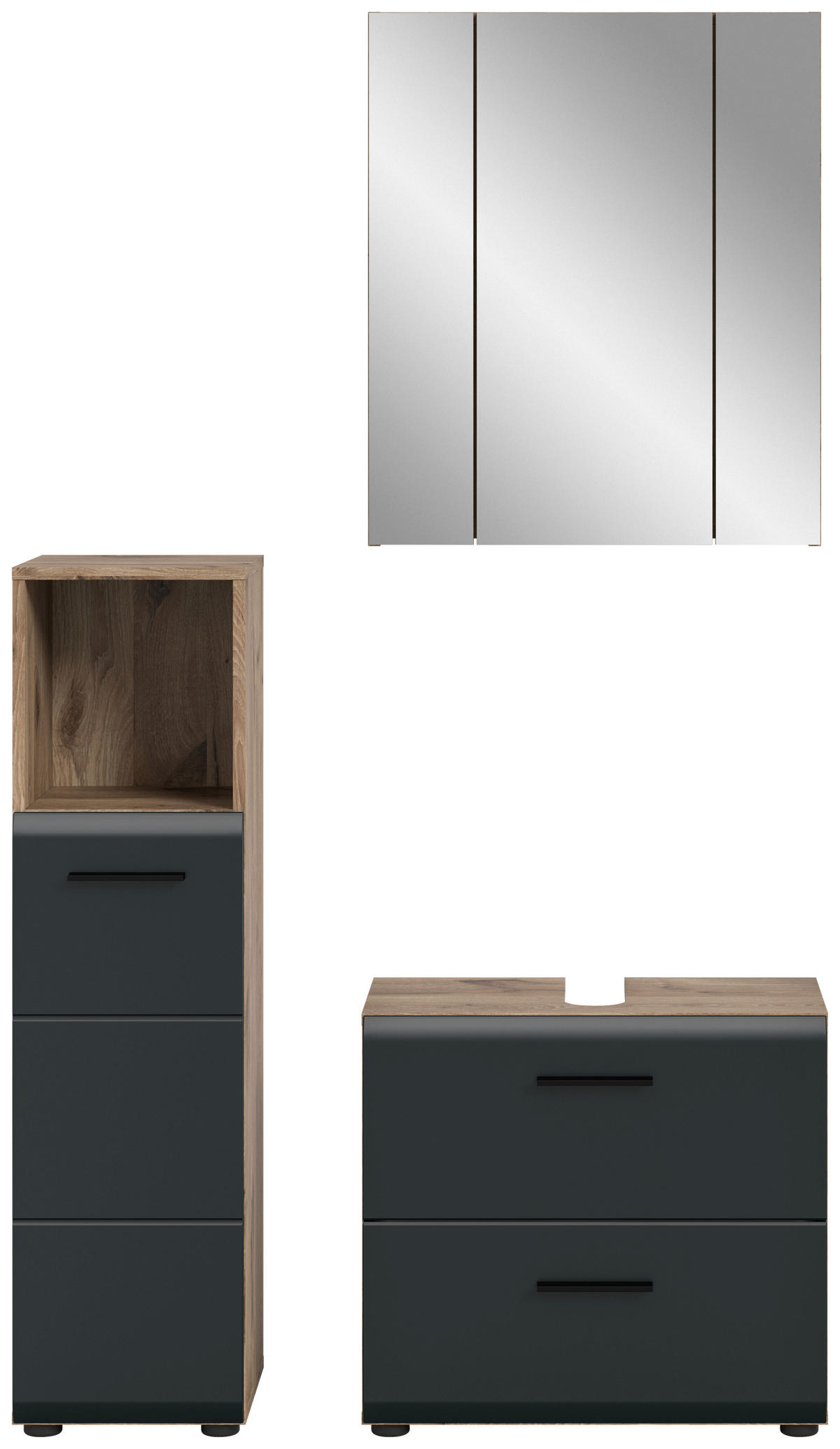 BADRUM 90 cm  - mörk ek/svart, Basics, trämaterial/plast (90cm) - MID.YOU