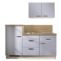 KÜCHENBLOCK 180 cm   in Hellgrau, Pastellblau  - Pastellblau/Eichefarben, Design, Holzwerkstoff/Metall (180cm) - Pino