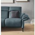 2-SITZER-SOFA Graublau Echtleder  - Graublau/Schwarz, KONVENTIONELL, Leder/Metall (178/103/92cm) - Dieter Knoll