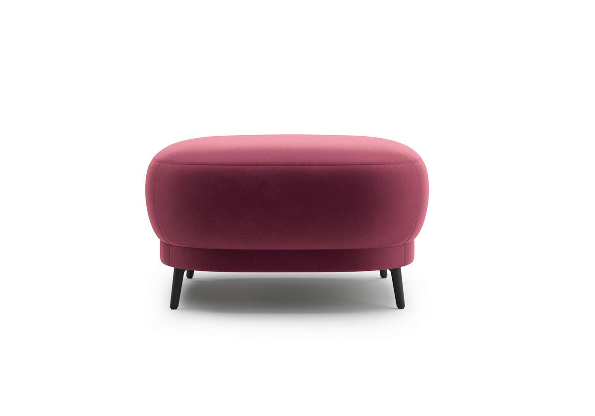 HOCKER in Textil Aubergine  - Aubergine/Schwarz, MODERN, Textil/Metall (90/49/90cm) - Sit & More