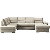 WOHNLANDSCHAFT Webstoff Beige  - Dunkelbraun/Beige, Konventionell, Kunststoff/Textil (183/319/166cm) - Cantus