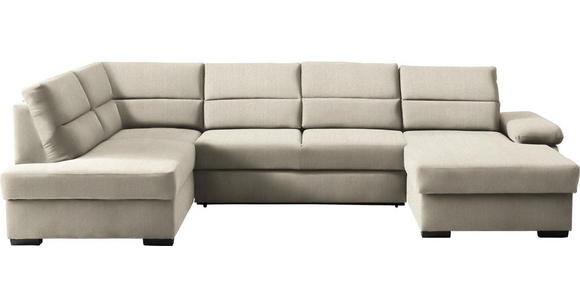 WOHNLANDSCHAFT  in Webstoff Beige  - Dunkelbraun/Beige, KONVENTIONELL, Kunststoff/Textil (183/319/166cm) - Cantus