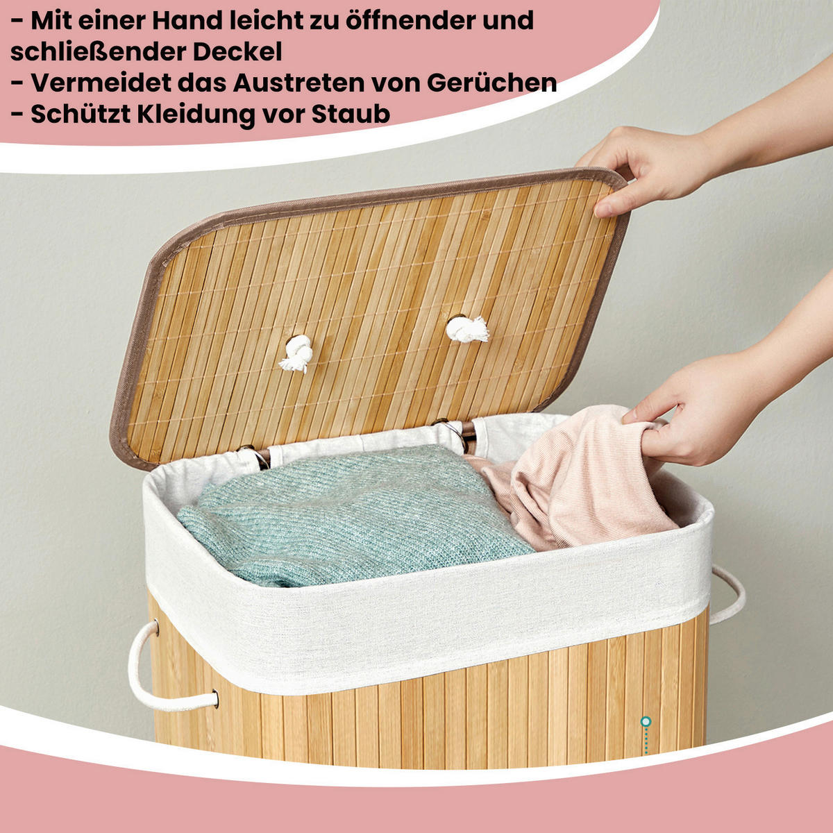 WÄSCHEKORB - Naturfarben, Basics, Naturmaterialien/Holzwerkstoff (40/60/30cm)