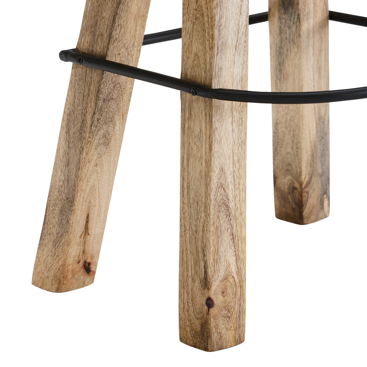 BARHOCKER Echtleder Grün Mangoholz Hartholz Typenauswahl  - Naturfarben/Grün, LIFESTYLE, Leder/Holz (43/74/37cm) - Landscape
