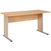 SCHREIBTISCH 140/65/72,2 cm  in Buchefarben  - Silberfarben/Buchefarben, Basics, Holzwerkstoff/Metall (140/65/72,2cm) - MID.YOU